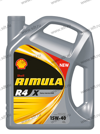 Масло моторное для дизельных двигателей Shell RIMULA R4 X 15w-40 (4л)