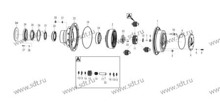 Ось шестерни - 3050900043ZL30F.5.3.9 (ZL30F.5.3.9)